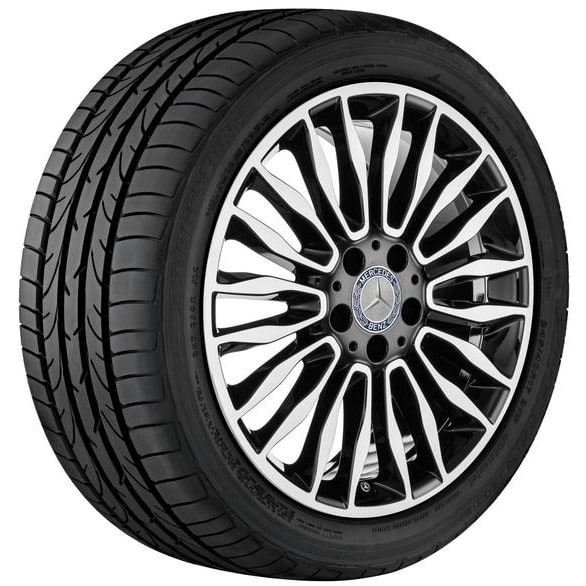 Колесный диск 8,5J×18 ET48 для Mercedes-Benz E-Class 212, передняя и задняя оси, черный, с алмазной проточкой, 10 двойных спиц — фото 2