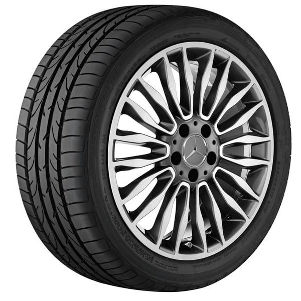 Колесный диск 8,5J×18 ET48 для Mercedes-Benz E-Class 212, передняя и задняя оси, серый металлик Tremolite, с алмазной проточкой, 10 спиц — фото 1
