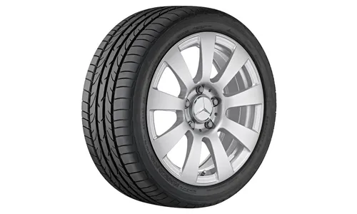 Колесный диск 7,5J×16 ET45,5 для Mercedes-Benz S212/W212, передняя и задняя оси, титаново-серебристый, 9 спиц — фото 1