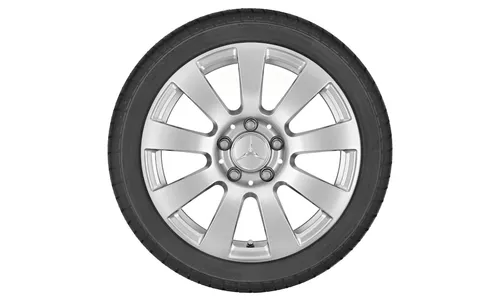 Колесный диск 7,5J×16 ET45,5 для Mercedes-Benz S212/W212, передняя и задняя оси, титаново-серебристый, 9 спиц — фото 2