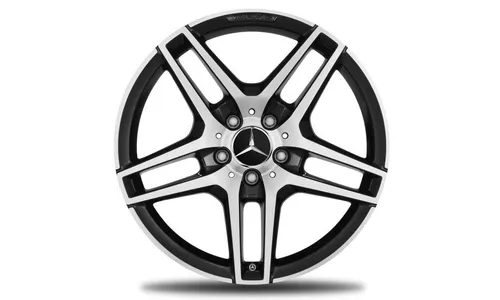 Колесный диск AMG 8,5J×18 ET48 для Mercedes-Benz E-Class 207 / E-Class 212, передняя ось, черный, с алмазной проточкой, 5 двойных спиц — фото 1