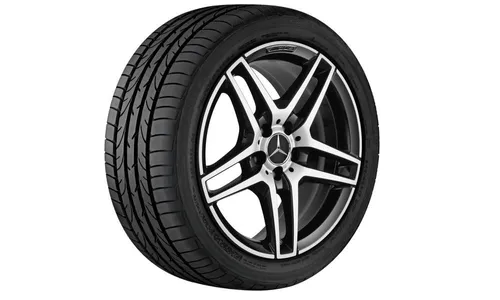 Колесный диск AMG 8,5J×18 ET48 для Mercedes-Benz E-Class 207 / E-Class 212, передняя ось, черный, с алмазной проточкой, 5 двойных спиц — фото 2
