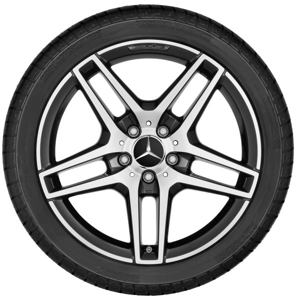 Колесный диск AMG 8,5J×18 ET48 для Mercedes-Benz E-Class 207 / E-Class 212, передняя ось, черный, с алмазной проточкой, 5 двойных спиц — фото 3