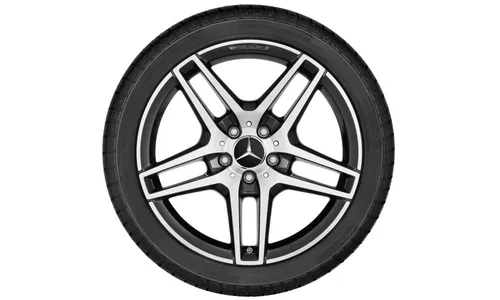 Колесный диск AMG 8,5J×18 ET48 для Mercedes-Benz E-Class 207 / E-Class 212, передняя ось, черный, с алмазной проточкой, 5 двойных спиц — фото 3