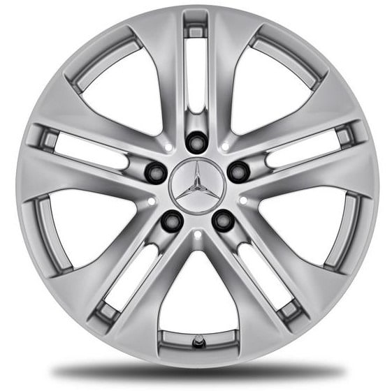 Колесный диск 8J×17 ET48 для Mercedes-Benz E-Class 212, передняя и задняя оси, титаново-серебристый, 5 двойных спиц — фото 1