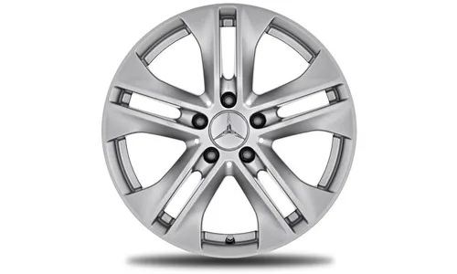 Колесный диск 8J×17 ET48 для Mercedes-Benz E-Class 212, передняя и задняя оси, титаново-серебристый, 5 двойных спиц — фото 1