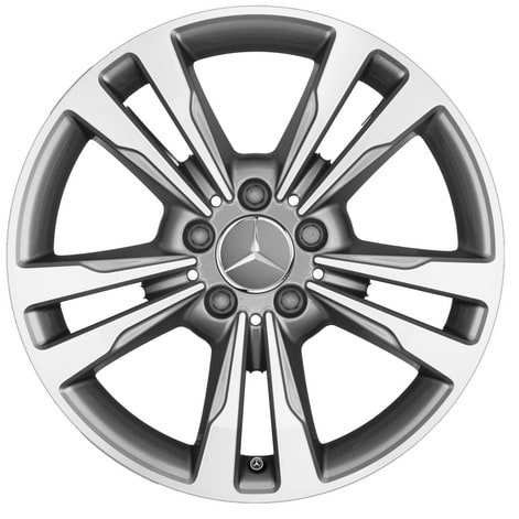 Колесный диск 8J×17 ET48 для Mercedes-Benz E-Class 212, передняя и задняя оси, серый Himalaya, 5 двойных спиц — фото 1