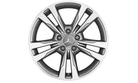 Колесный диск 8J×17 ET48 для Mercedes-Benz E-Class 212, передняя и задняя оси, серый Himalaya, 5 двойных спиц — фото 1