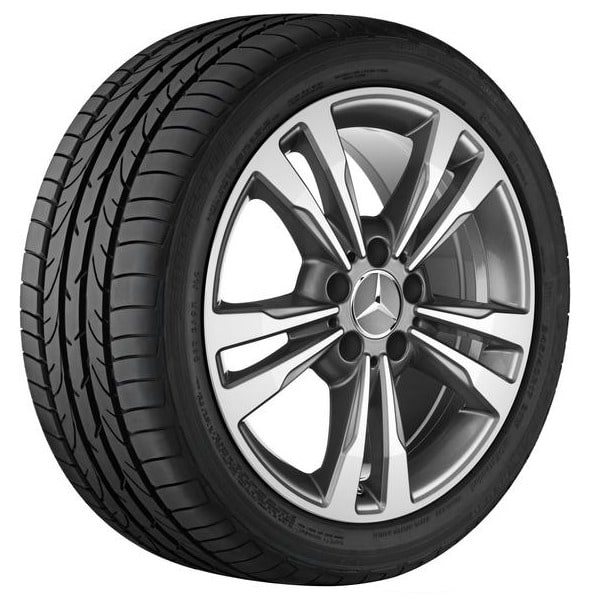 Колесный диск 8J×17 ET48 для Mercedes-Benz E-Class 212, передняя и задняя оси, серый Himalaya, 5 двойных спиц — фото 2