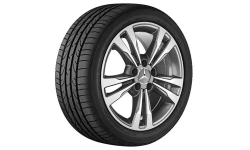 Колесный диск 8J×17 ET48 для Mercedes-Benz E-Class 212, передняя и задняя оси, серый Himalaya, 5 двойных спиц — фото 2