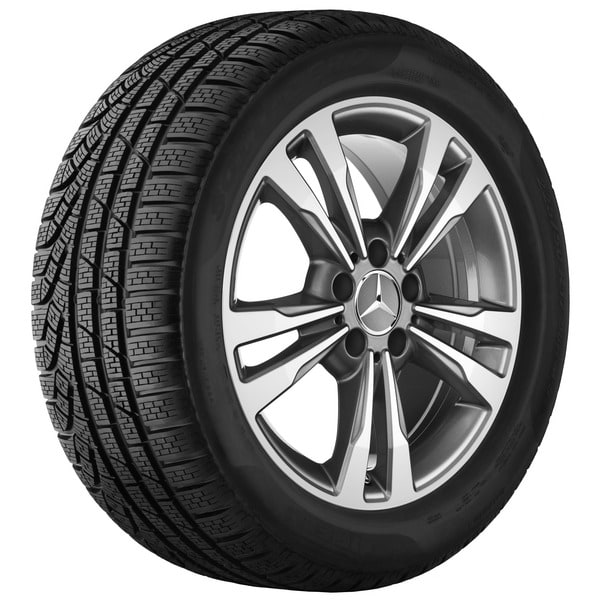 Колесный диск 8J×17 ET48 для Mercedes-Benz E-Class 212, передняя и задняя оси, серый Himalaya, 5 двойных спиц — фото 3