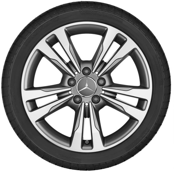 Колесный диск 8J×17 ET48 для Mercedes-Benz E-Class 212, передняя и задняя оси, серый Himalaya, 5 двойных спиц — фото 4