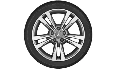 Колесный диск 8J×17 ET48 для Mercedes-Benz E-Class 212, передняя и задняя оси, серый Himalaya, 5 двойных спиц — фото 4