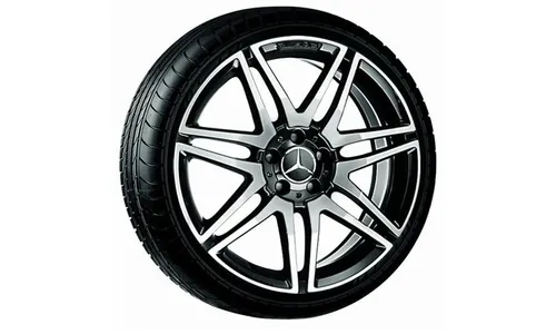 Колесный диск AMG 8,5J×19 ET44 для Mercedes-Benz E-Class 207, передняя и задняя оси, черный, с алмазной проточкой — фото 1