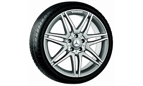 Колесный диск AMG 8,5J×19 ET44 для Mercedes-Benz E-Class 207, передняя и задняя оси, титаново-серый, с алмазной проточкой, 7 спиц — фото 1