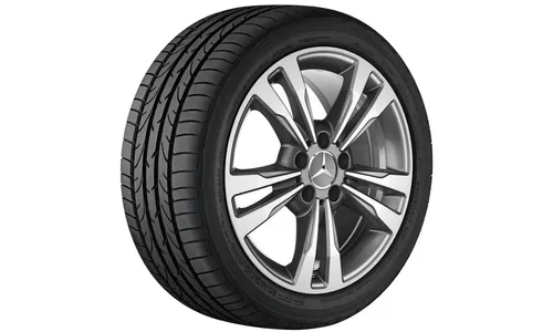 Колесный диск 8,5J×18 ET48 для Mercedes-Benz E-Class 212, передняя и задняя оси, серый Himalaya, 5 двойных спиц — фото 1