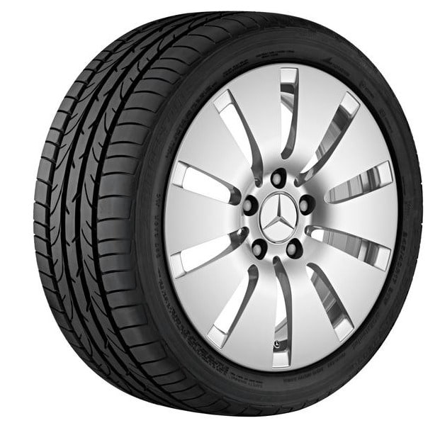 Колесный диск 7,5J×17 ET40 для Mercedes-Benz E-Class 213 / E-Class 238, передняя и задняя оси, серебристый Vanadium Silver, 10 декоративных отверстий — фото 1