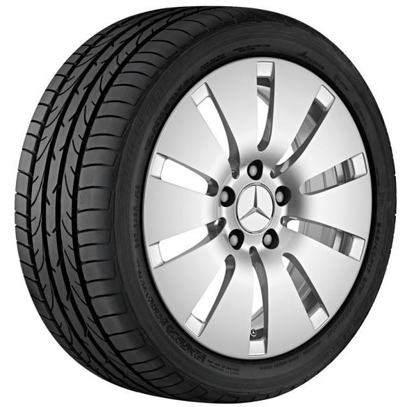Колесный диск 8J×18 ET43 для Mercedes-Benz E-Class 213 / E-Class 238, передняя и задняя оси, серебристый Vanadium Silver, 10 декоративных отверстий — фото 1