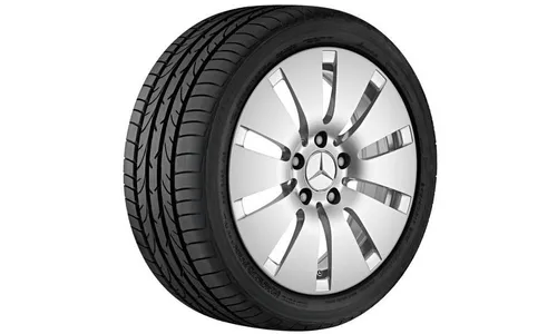 Колесный диск 8J×18 ET43 для Mercedes-Benz E-Class 213 / E-Class 238, передняя и задняя оси, серебристый Vanadium Silver, 10 декоративных отверстий — фото 1