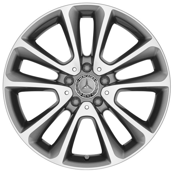 Колесный диск 9J×18 ET53 для Mercedes-Benz E-Class 213 / E-Class 238, задняя ось, серый металлик Tremolite, с алмазной проточкой, 5 двойных спиц — фото 1