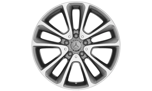 Колесный диск 9J×18 ET53 для Mercedes-Benz E-Class 213 / E-Class 238, задняя ось, серый металлик Tremolite, с алмазной проточкой, 5 двойных спиц — фото 1