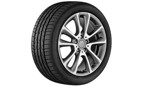 Колесный диск 9J×18 ET53 для Mercedes-Benz E-Class 213 / E-Class 238, задняя ось, серый металлик Tremolite, с алмазной проточкой, 5 двойных спиц — фото 2