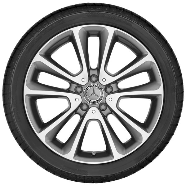 Колесный диск 9J×18 ET53 для Mercedes-Benz E-Class 213 / E-Class 238, задняя ось, серый металлик Tremolite, с алмазной проточкой, 5 двойных спиц — фото 3