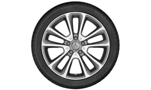 Колесный диск 9J×18 ET53 для Mercedes-Benz E-Class 213 / E-Class 238, задняя ось, серый металлик Tremolite, с алмазной проточкой, 5 двойных спиц — фото 3