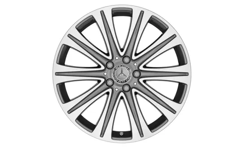 Колесный диск 8J×19 ET43 для Mercedes-Benz E-Class 213 / E-Class 238, передняя и задняя оси, серый металлик Tremolite, с алмазной проточкой, 10 спиц — фото 1