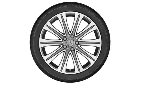 Колесный диск 8J×19 ET43 для Mercedes-Benz E-Class 213 / E-Class 238, передняя и задняя оси, серый металлик Tremolite, с алмазной проточкой, 10 спиц — фото 3