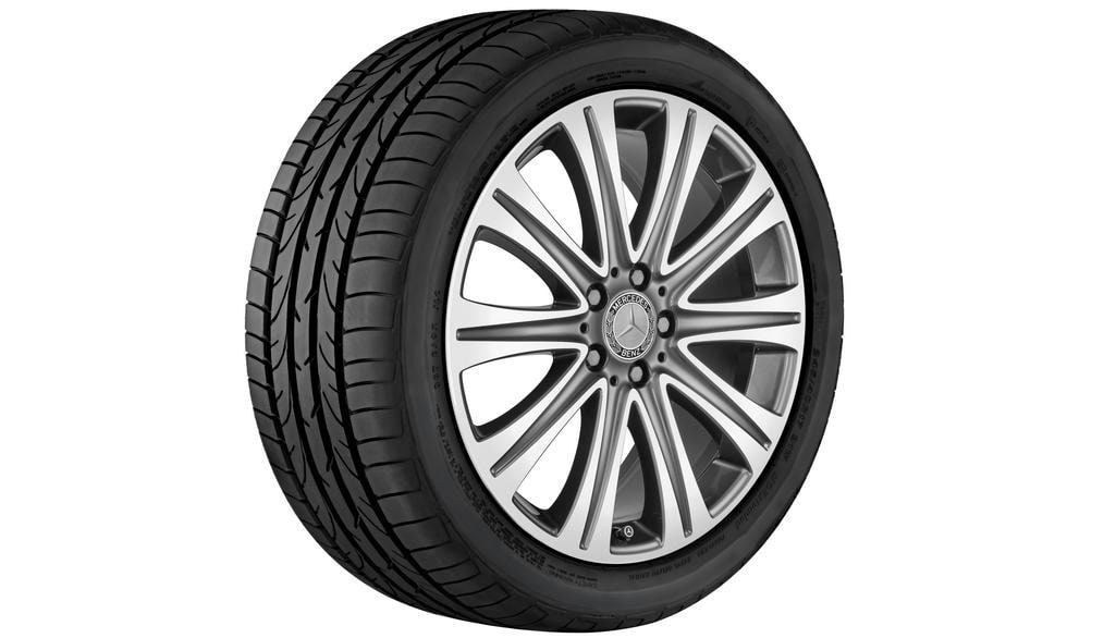 Колесный диск 9J×19 ET53 для Mercedes-Benz E-Class 213 / E-Class 238, задняя ось, серый металлик Tremolite, с алмазной проточкой, 10 спиц — фото 1