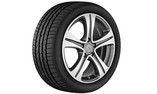 Колесный диск 7,5J×17 ET40 для Mercedes-Benz A238/C238/S213/W213, передняя и задняя оси, тремолитовый серый металлик, с алмазной проточкой, 5 спиц — фото 1