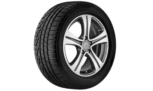 Колесный диск 7,5J×17 ET40 для Mercedes-Benz A238/C238/S213/W213, передняя и задняя оси, тремолитовый серый металлик, с алмазной проточкой, 5 спиц — фото 2