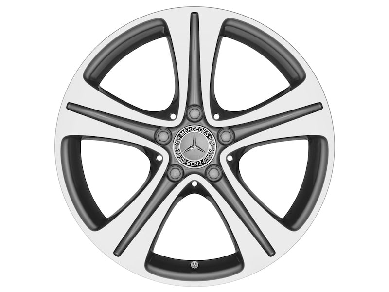 Колесный диск 7,5J×17 ET40 для Mercedes-Benz A238/C238/S213/W213, передняя и задняя оси, тремолитовый серый металлик, с алмазной проточкой, 5 спиц — фото 4