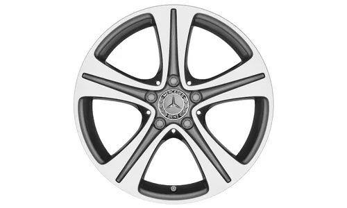 Колесный диск 7,5J×17 ET40 для Mercedes-Benz A238/C238/S213/W213, передняя и задняя оси, тремолитовый серый металлик, с алмазной проточкой, 5 спиц — фото 4