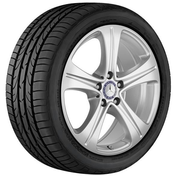 Колесный диск 7,5J×17 ET40 для Mercedes-Benz E-Class 213 / E-Class 238, передняя и задняя оси, серебристый Vanadium Silver, 5 спиц — фото 2