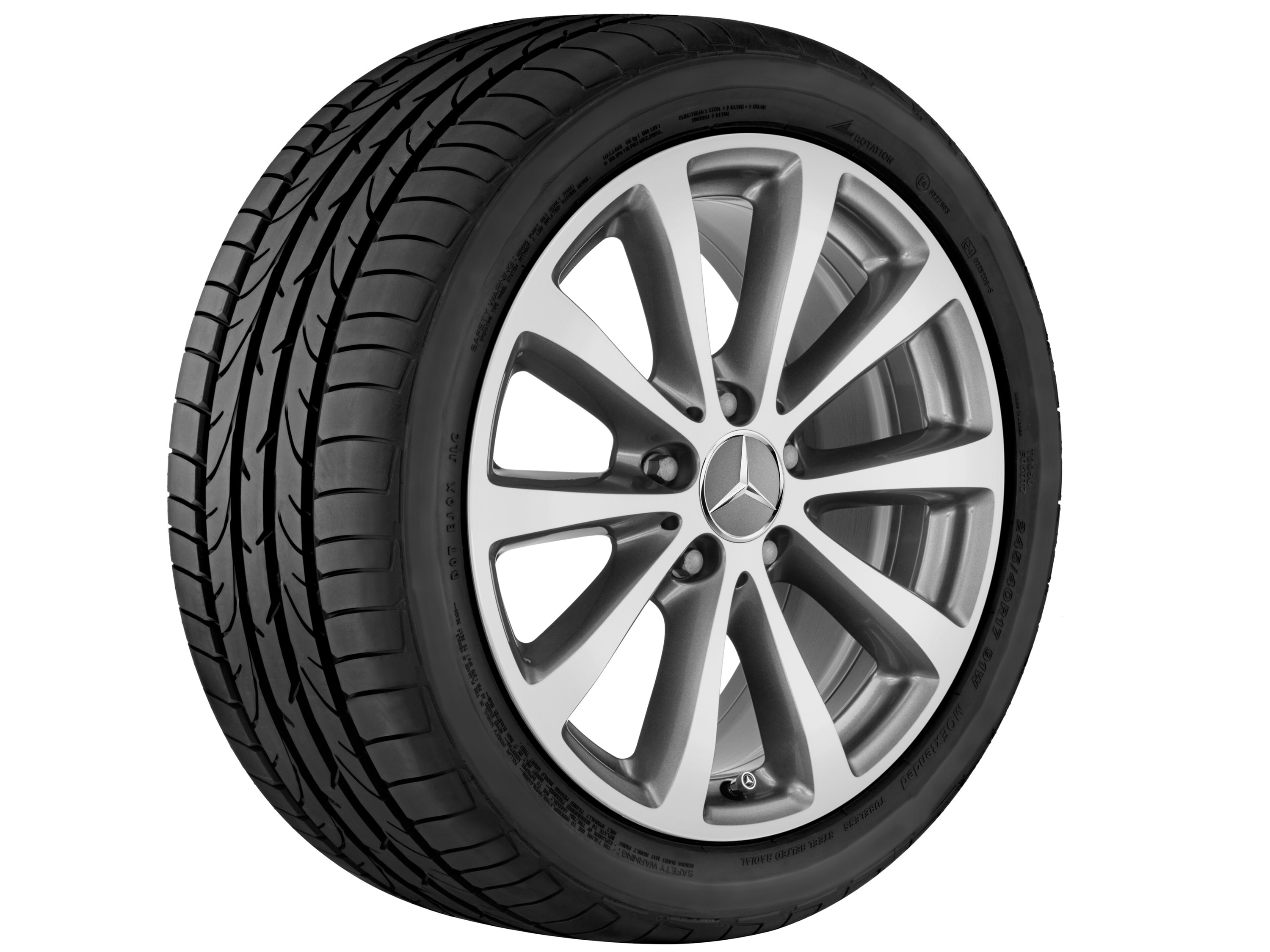 Колесный диск 7,5J×17 ET40 для Mercedes-Benz E-Class 213 / E-Class 238, передняя и задняя оси, серый Himalaya, 10 спиц — фото 3