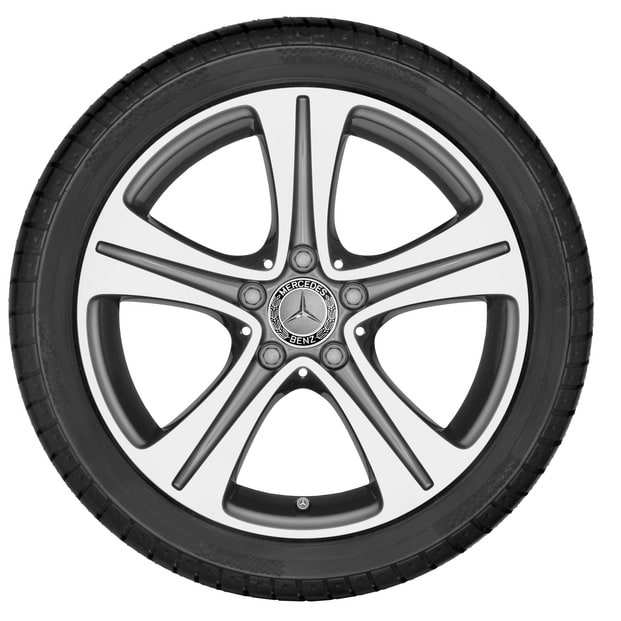 Колесный диск 8J×18 ET43 для Mercedes-Benz E-Class 213 / E-Class 238, передняя и задняя оси, серый металлик Tremolite, 5 спиц — фото 3