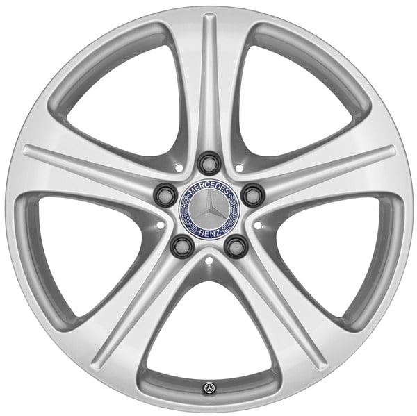 Колесный диск 8J×18 ET43 для Mercedes-Benz E-Class 213 / E-Class 238, передняя и задняя оси, серебристый Vanadium Silver, 5 спиц — фото 1