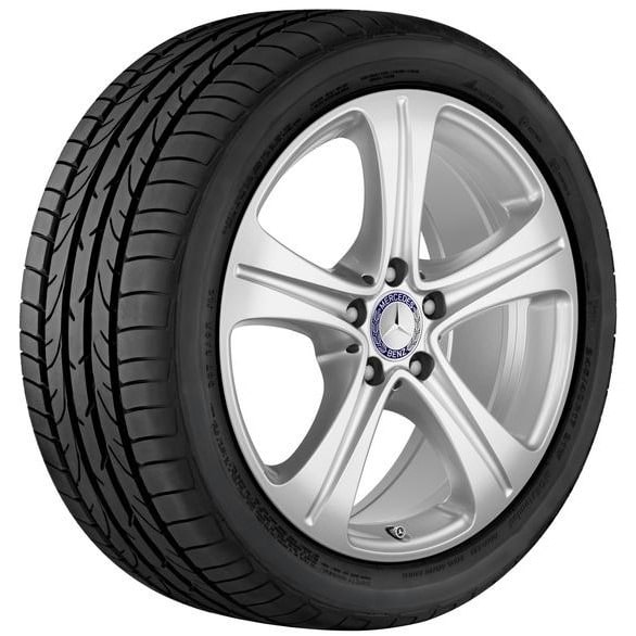 Колесный диск 8J×18 ET43 для Mercedes-Benz E-Class 213 / E-Class 238, передняя и задняя оси, серебристый Vanadium Silver, 5 спиц — фото 2