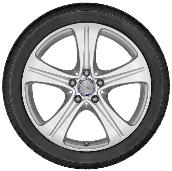 Колесный диск 8J×18 ET43 для Mercedes-Benz E-Class 213 / E-Class 238, передняя и задняя оси, серебристый Vanadium Silver, 5 спиц — фото 3