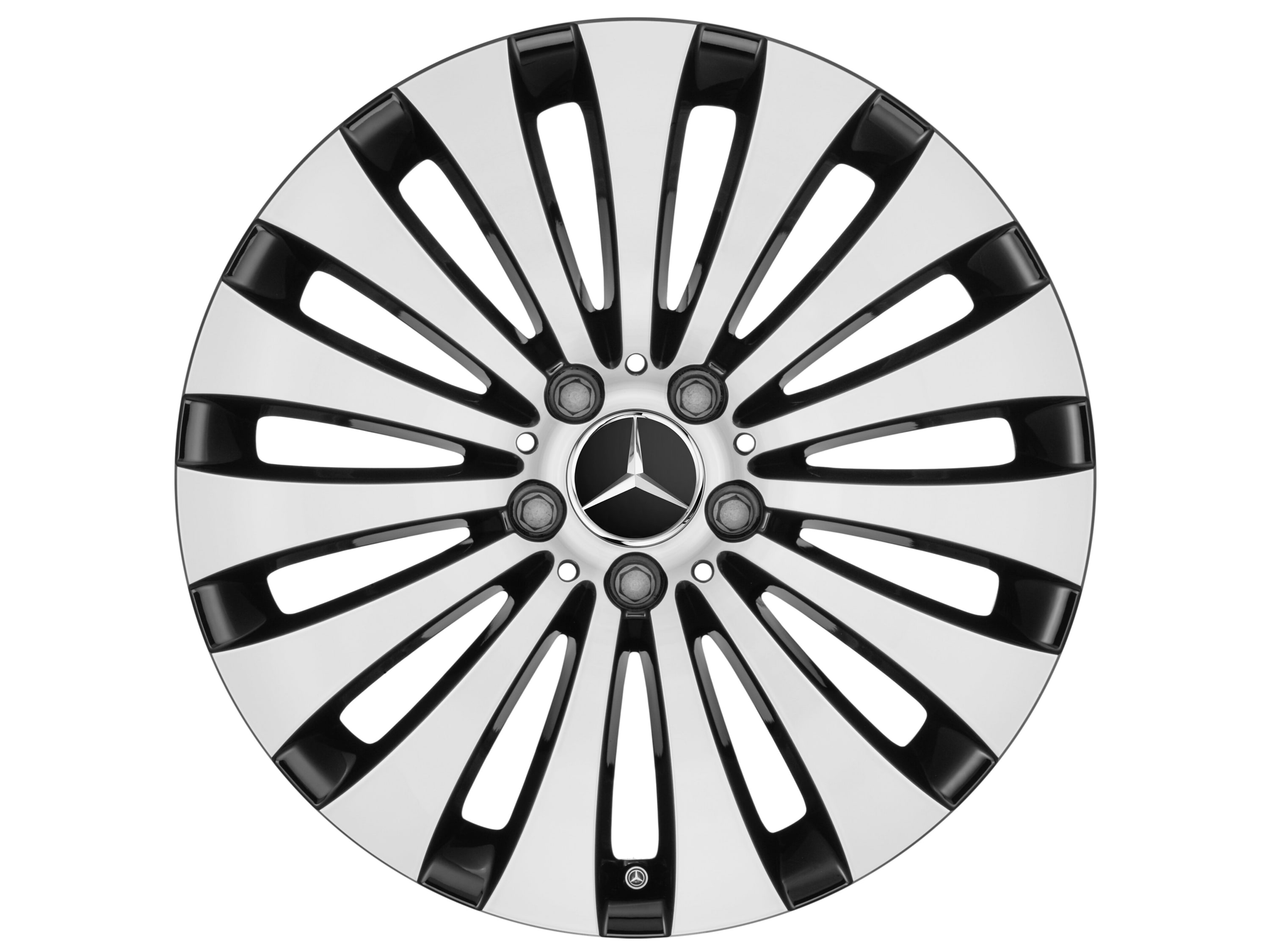Колесный диск 8J×18 ET43 для Mercedes-Benz E-Class 213, передняя и задняя оси, черный, с алмазной проточкой, 15 спиц — фото 1