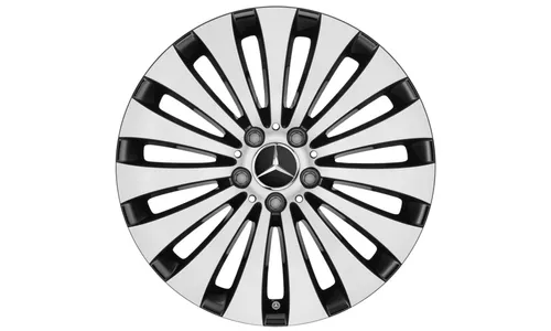 Колесный диск 8J×18 ET43 для Mercedes-Benz E-Class 213, передняя и задняя оси, черный, с алмазной проточкой, 15 спиц — фото 1