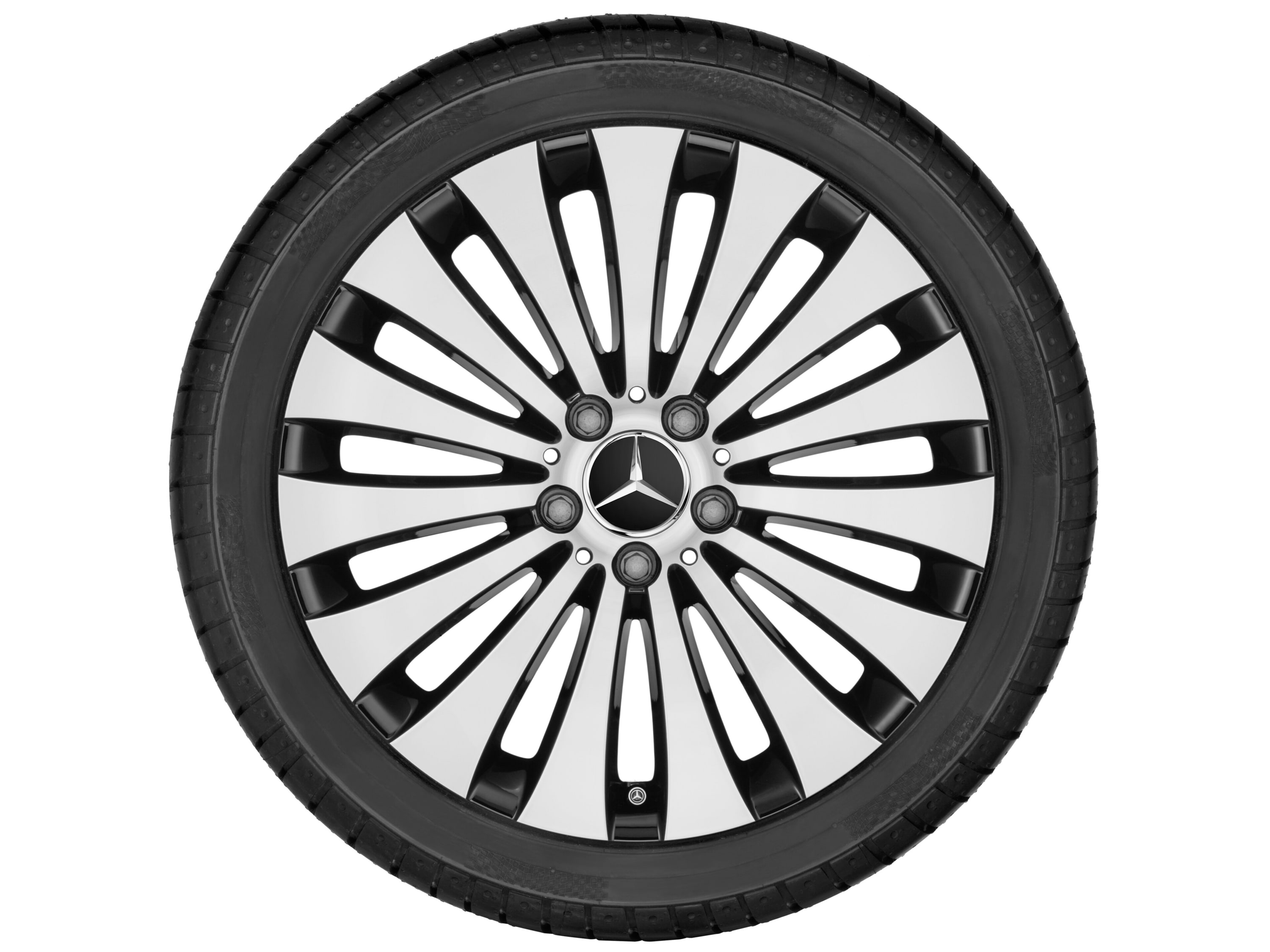 Колесный диск 8J×18 ET43 для Mercedes-Benz E-Class 213, передняя и задняя оси, черный, с алмазной проточкой, 15 спиц — фото 3