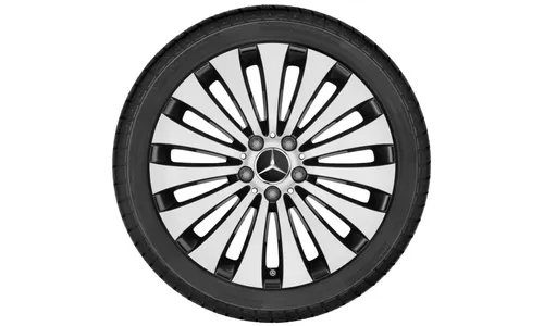 Колесный диск 8J×18 ET43 для Mercedes-Benz E-Class 213, передняя и задняя оси, черный, с алмазной проточкой, 15 спиц — фото 3