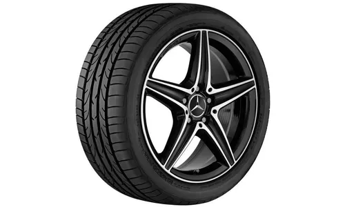 Колесный диск AMG 9J×18 ET49 для Mercedes-Benz E-Class 213 / E-Class 238, задняя ось, черный, с алмазной проточкой, 5 спиц — фото 2