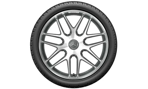 Колесный диск AMG 9,5J×20 ET25 для Mercedes-Benz E-Class 213, передняя ось, титаново-серый, с алмазной проточкой, перекрестные спицы — фото 2