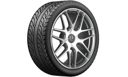 Колесный диск AMG 9,5J×20 ET25 для Mercedes-Benz E-Class 213, передняя ось, титаново-серый, с алмазной проточкой, перекрестные спицы — фото 3