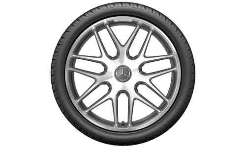 Колесный диск AMG 9,5J×20 ET25 для Mercedes-Benz E-Class 213, передняя ось, титаново-серый, с алмазной проточкой, перекрестные спицы — фото 5