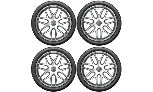 Колесный диск AMG 9,5J×20 ET25 для Mercedes-Benz E-Class 213, передняя ось, титаново-серый, с алмазной проточкой, перекрестные спицы — фото 6